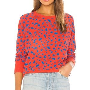 Sundry Abstract Dots Fitted Raglan Sweatshirt